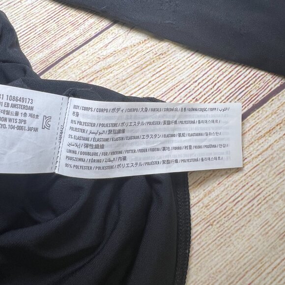 Abercrombie & Fitch Black One Shoulder Bodysuit Size M Long Sleeve Ruched - Picture 8 of 11